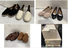 PALLET OF ASSORTED FOOTWEAR TO INCLUDE WOMENS ESPADRILLE FLAT NATURAL - SIZE 9