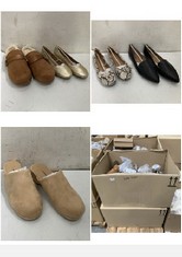 APPROX 100 X ASSORTED FOOTWEAR TO INCLUDE WOMENS SHEARLING MULE TAN SUEDE - SIZE 11