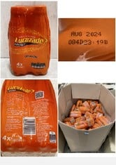 PALLET OF LUCOZADE ENERGY SPARKLING GLUCOSE DRINK ORANGE 4 X 380ML - BBE 08/24