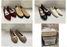 APPROX 81 X ASSORTED FOOTWEAR TO INCLUDE WOMENS TWO BAND FLATFORM SANDAL COGNAC - SIZE 4