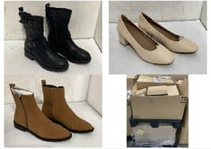 PALLET OF ASSORTED FOOTWEAR TO INCLUDE WOMENS CROPPED BIKER BOOTS BLACK - SIZE 7