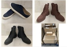 PALLET OF ASSORTED FOOTWEAR TO INCLUDE WOMENS LACE UP BASIC SNEAKER NAVY - SIZE 8