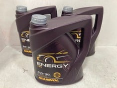 APPROX 10 X MANNOL ENERGY 7511 5W-30 FULLY SYNTHETIC PREMIUM ESTER-CONTAINING ENGINE OIL 5L - TOTAL LOT RRP £170 (CAGE NOT INCLUDED) (COLLECTION ONLY)