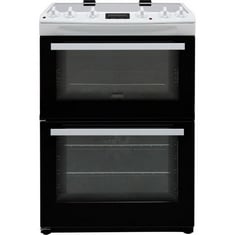 ZANUSSI 60CM CERAMIC ELECTRIC COOKER WITH DOUBLE OVEN IN WHITE - MODEL NO. ZCV66250WA - RRP £549