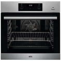 AEG 6000 STEAMBAKE AQUA BUILT IN SINGLE OVEN - MODEL NO. BES355010M - RRP £406