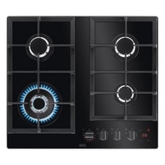 AEG 8000 FLAMELIGHT GAS ON GLASS HOB 60CM - MODEL NO. HKB64450NB - RRP £550