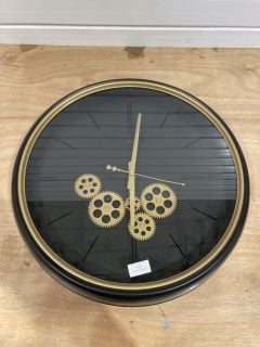 BLACK AND GOLD LONDON WALL CLOCK