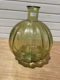 OLIVE BALLOON GLASS VASE