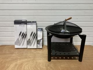 GARDEBRUK GARDEN PATIO FIREPIT TO INCLUDE 3 X DANCOOK BBQ ACCESSORIES