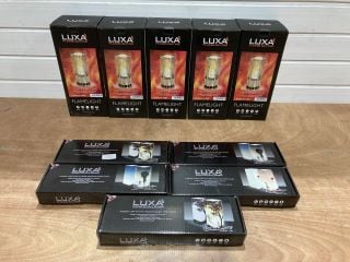 5 X LUXA FLAME LIGHTING FOREST BRAZIER LAMPS AND 5 X LUXA SHADOW LAMPS