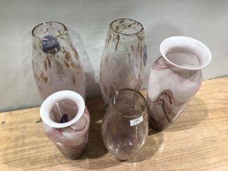 5 X LESSER & PAVEY PINK CANDY FLOSS VASE