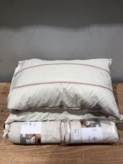 2 X PAEONIA PILLOW CASES AND PILLOWS AND 2 X PAEONIA 100% COTTON SUPER KING SHEET SET