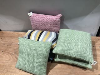 6 X ASSORTED DESIGN SHARED EARTH CUSHIONS