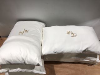 6 X ENCHANTED HOUSE WHITE LUXURY PILLOWS GOLD EMBROIDERY