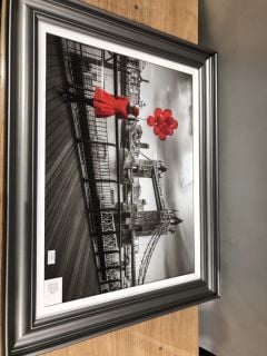 TYRONE QUALITY RED BALOONS WALL ART IN FRAME RRP - £199.00