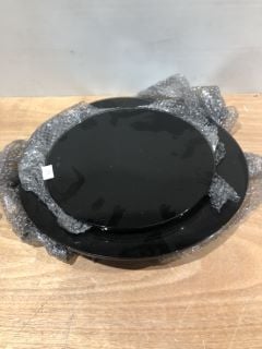 3 X BLACK GLASS MIRRORS