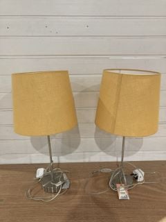 2 X YELLOW COLOUR SHADE PIPE LAMPS