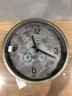 LESSER AND PAVEY SILVER 46CM COG CLOCK RRP: £111