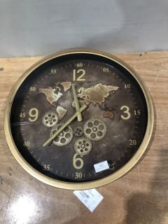 LESSER AND PAVEY 46CM GOLD COG CLOCK RRP: £111