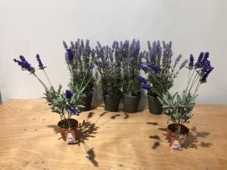 6 X ARTIFICAL PLANTS TO INCLUDE LAVENDER