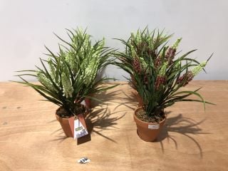 6 X ARTIFICAL PLANTS TO INCLUDE HEATHER BUSHES