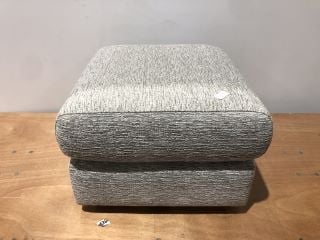 ASH COLOURED FABRIC CUSHIONED FOOTSTOOL