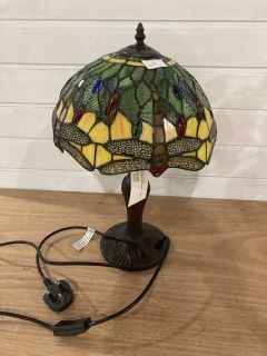 MINSTER 12" SHADE GREEN DRAGONFLY LAMP RRP: £148