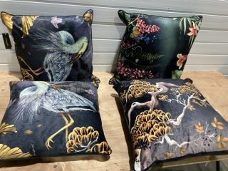 2 X AVALANA WADING BLUE HERON CUSHION TO INCLUDE AVALANA ORIENT TREE CUSHION AND AVALANA GARDENS OF PETRA CUSHION