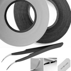 25 X ECO-FUSED 2MM DOUBLE-SIDED ADHESIVE STICKER TAPE - FOR SMARTPHONE, TABLET, PC, LAPTOPS, LCD, DIGITIZER, SMALL ELECTRONIC REPAIR - INCLUDES 1X PAIR OF TWEEZERS (BLACK/WHITE) - TOTAL RRP £187:: LO