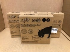 30 X ALL FOR PAWS SLOW FEEDING STAINLESS BOWLS: LOCATION - C RACK