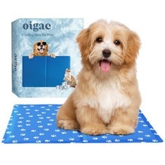 11 X OILGAE DOG COOLING MAT 50X40CM PET COOL MAT BLUE NON-TOXIC GEL SELF COOLING PAD FOR DOGS AND CATS IN HOT SUMMER DURABLE PET COOL MAT KENNEL CRATE COOLING MATTRESS AND RABBIT CRATES - TOTAL RRP £