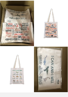 QUANTITY OF TOTE BAGS TO INCLUDE DINO TOTE BAG: LOCATION - A RACK