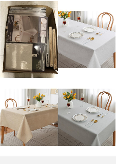 QUANTITY OF TABLECLOTHS TO INCLUDE PRESTIGE GLITTER JACQUARD TABLECLOTH: LOCATION - A RACK