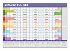 21 X 2024 2025 WALL PLANNER CALENDAR A1 SIZE (84CM X 59CM) ACADEMIC MID YEAR VIEW RUNS FROM AUGUST TO AUGUST (RAINBOW) - TOTAL RRP £87: LOCATION - A RACK