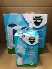 QUANTITY OF HEALTH & BEAUTY ITEMS TO INCLUDE VICKS SINUS INHALER - SUITABLE DURING COUGHS, COLDS OR BLOCKED NOSES - ADJUSTABLE STEAM CONTROL - AUTOMATIC SHUT OFF - ESSENTIAL OIL PADS INCLUDED - VH200