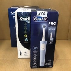 QUANTITY OF HEALTH & BEAUTY ITEMS TO INCLUDE ORAL-B IO5 ELECTRIC TOOTHBRUSHES FOR ADULTS, 1 TOOTHBRUSH HEAD & TRAVEL CASE, 5 MODES WITH TEETH WHITENING, UK 2 PIN PLUG, BLACK: LOCATION - B RACK