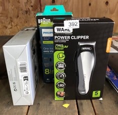 QUANTITY OF ITEMS TO INCLUDE WAHL POWER CLIPPER, HEAD SHAVER, MEN'S HAIR CLIPPERS, LITHIUM CORD/CORDLESS CLIPPER, QUICK CHARGE, PROFESSIONAL QUALITY, FAMILY HAIRCUTTING KIT, BLACK: LOCATION - C RACK