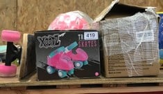 QUANTITY OF BABY & TODDLER ITEMS TO INCLUDE XOOTZ BEGINNER QUAD ROLLER SKATES FOR KIDS, BOYS & GIRLS, PINK: LOCATION - C RACK