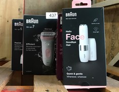 QUANTITY OF HEALTH & BEAUTY ITEMS TO INCLUDE BRAUN SILK-ÉPIL 7, EPILATOR WITH WIDE HEAD FOR EASY HAIR REMOVAL, WET & DRY, LASTING SMOOTH SKIN, WITH BIKINI TRIMMER, 7-210, WHITE/FLAMINGO: LOCATION - C