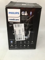 1 X PHILIPS SONICARE DIAMONDCLEAN SMART 9400 ELECTRIC TOOTHBRUSH, SONIC TOOTHBRUSH WITH APP, PRESSURE SENSOR, BRUSH HEAD DETECTION, 4 BRUSHING MODES AND 3 INTENSITY LEVELS, BLACK, MODEL HX9917/89.: L