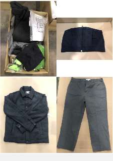 QUANTITY OF CLOTHING & APPAREL ITEMS TO INCLUDE MENS MENS BLACK JACKET SIZE SMALL: LOCATION - A RACK