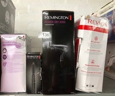 QUANTITY OF HEALTH & BEAUTY ITEMS TO INCLUDE REVLON ONE-STEP HAIR DRYER AND VOLUMISER MID TO SHORT HAIR (ONE-STEP, 2-IN-1 STYLING TOOL, IONIC AND CERAMIC TECHNOLOGY, SMALLER OVAL DESIGN, MULTIPLE HEA