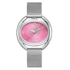 GAMAGES OF LONDON  LADIES CURLICUE DIAMOND IN SILVER PINK WATCH SKU:GAW341 RRP £600: LOCATION - TOP 50 RACK