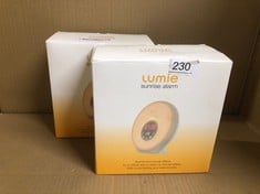 LUMIE SUNRISE ALARM - SUNRISE WAKE-UP ALARM, SUNSET SLEEP FEATURE, SOUNDS AND MOOD LIGHTING, WHITE: LOCATION - B