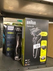 QUANTITY OF HEALTH & BEAUTY ITEMS TO INCLUDE BRAUN SERIES 5 51-W1600S ELECTRIC SHAVER FOR MEN WITH EASYCLICK BODY GROOMER ATTACHMENT, EASYCLEAN, WET & DRY, RECHARGEABLE, CORDLESS FOIL RAZOR, WHITE, R