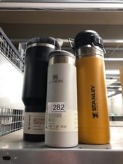 QUANTITY OF ITEMS TO INCLUDE STANLEY AEROLIGHT TRANSIT TRAVEL MUG 0.47L - KEEPS 6 HOURS HOT - 8 HOURS COLD - DISHWASHER SAFE - LEAKPROOF - CAR CUP HOLDER COMPATIBLE - THERMOS COFFEE MUG - FOG METALLI