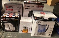 QUANTITY OF KITCHEN & APPLIANCES ITEMS TO INCLUDE RUSSELL HOBBS 22851 BRITA FILTER PURITY ELECTRIC KETTLE, ILLUMINATING FILTER KETTLE WITH BRITA MAXTRA CARTRIDGE INCLUDED, 3000 W, 1.5 LITRE, PLASTIC: