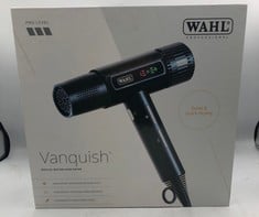 WAHL VANQUISH HAIR DRYER, LIGHTWEIGHT, LED DISPLAY, QUIET, PROFESSIONAL 3 ATTACHMENTS, POWERFUL, COOL DRYING, 3 SPEED-SETTINGS, AUTO-CLEAN, EVEN DRYING, QUICK DRY.: LOCATION - TOP 50 RACK