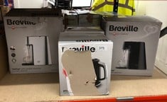 QUANTITY OF KITCHEN & APPLIANCES ITEMS TO INCLUDE BREVILLE BOLD BLACK ELECTRIC KETTLE | 1.7L | 3KW FAST BOIL | BLACK & SILVER CHROME [VKT221]: LOCATION - C