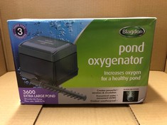 BLAGDON POND OXYGENATOR 3600, 20 OUTLET AIR PUMP FOR PONDS UP TO 22,500 LITRES (KOI PONDS UP TO 11,000 LITRES), SUITABLE FOR AERATION AND OXYGENATION IN HYDROPONIC AND AQUAPONIC SYSTEMS, GREEN.: LOCA